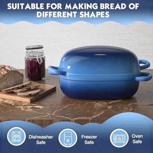 Dutch Oven 9x6 Inch, 2.5QT Cast Iron Bread Pans for Bread Baking