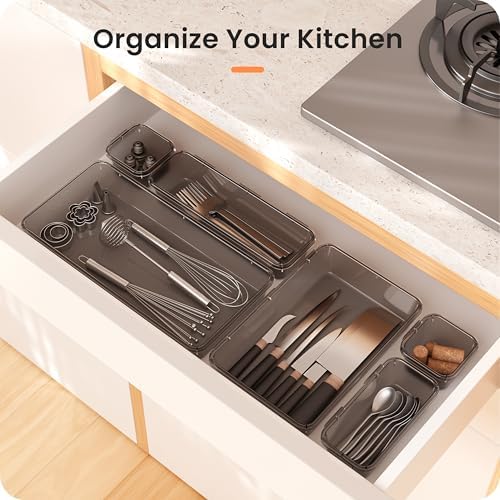 A-LuGei 【Military Grade】 Drawer Organizer for Vanity Bathroom Makeup Desk