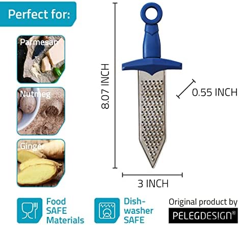 PELEG DESIGN Handheld Cheese Grater Durable Rust-Proof Metal (Gratiator)