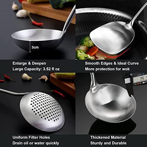 Wok Utensils for Carbon Steel Stainless Steel Wok Spatula Wok Tools