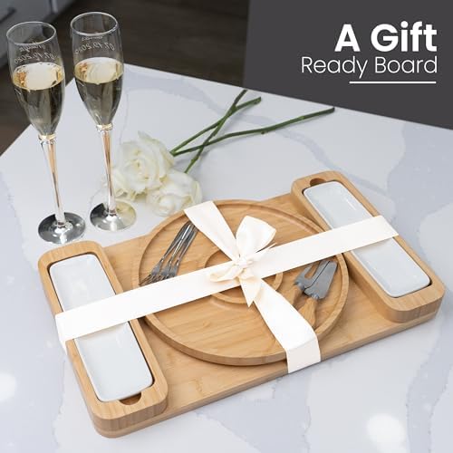 Personalized Charcuterie Boards Gift Set, Custom Engraved Wood Cheese Tray