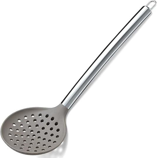 Berglander Skimmer, Non-stick Silicone Strainer, Kitchen Cooking Skimmers For Non-Stick Cookware, Dishwasher Safe, Easy to Clean