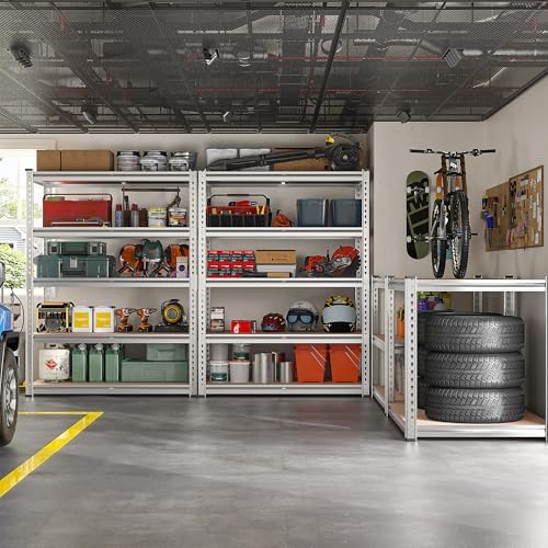 REIBII Galvanized Garage Shelving,5-Tier Metal Rack,36" W x 16" D x 72" H