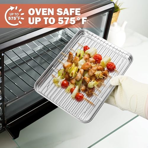 Homikit 4 PCS Cooling Racks for Quarter Sheet Pan, 12"x 9" Oven Baking Rack