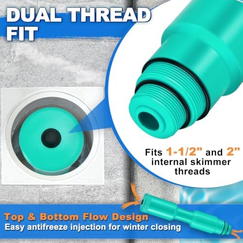 1 Pack Pool Skimmer Plug for 1-1/2 in and 2 in Threaded Skimmers