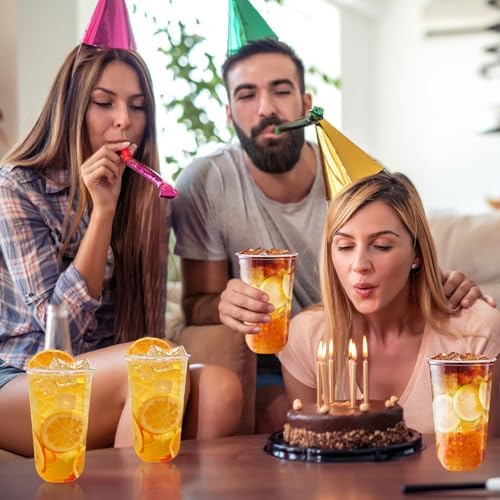 KesaPlan 100 Pcs 18oz Plastic Clear Cups, Disposable Wine Cocktail Glasses