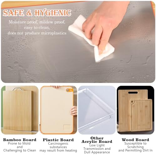 HUAKENER Large Stainless Steel Cutting Board for Kitchen, with Silicone Mat