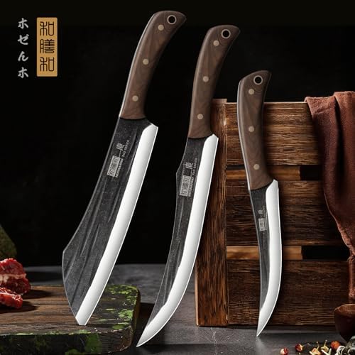HOSHANHO Butcher Knife Set, 3PCS Knife Set of Meat & Slicing & Boning Knife