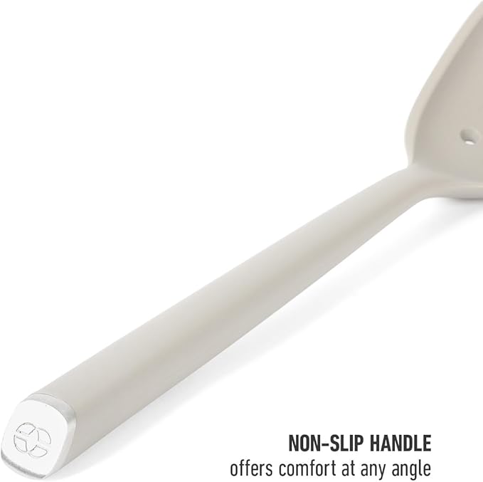 Calphalon Edge Silicone Flexible Slotted Spoon/Skimmer - Taupe