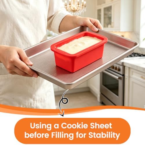 CAKETIME Mini Loaf Pans - 5.7x3.3 Silicone Bread Loaf Pans for Baking