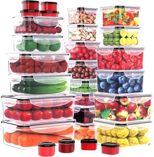 56 PCS Food Storage Containers with Lids Airtight (28 Boxes - 28 Lids)