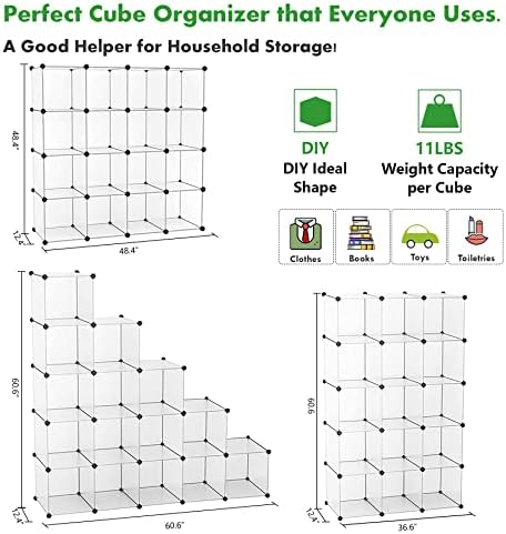 C&AHOME 16 Cube Storage Organizer Cube Shelves Units Storage Cubes, White