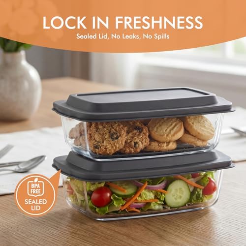 HOTEC 2-Pack Large 7.6 Cups/1800 ML/1.9 Qt Glass Loaf Pan