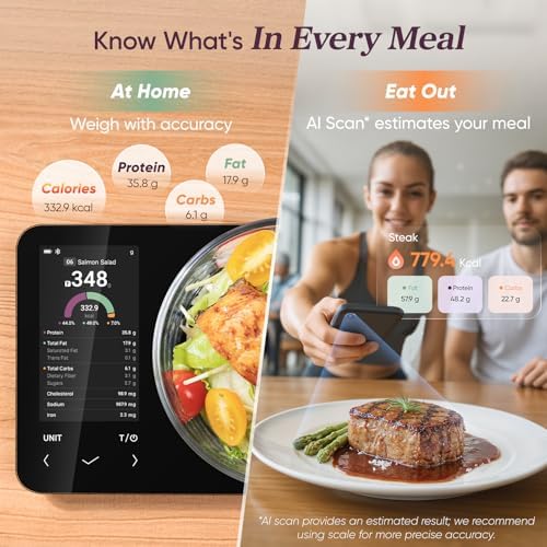Cosori Smart Food Scale with Nutritional Calculator, USB Rechargeable, 11lb