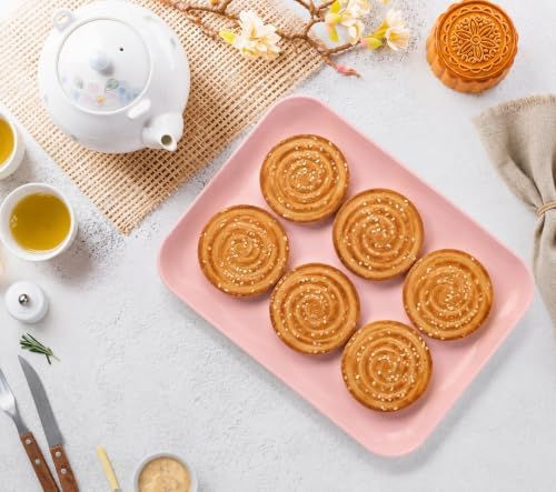 3 Pack Pink Plastic Serving Trays for Party - 8 x 11 Inch - Heavy Duty Pink Dessert Trays for Parties