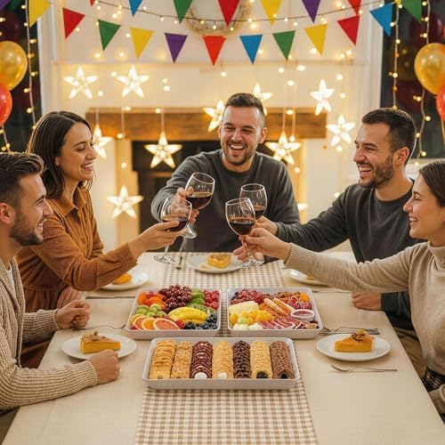 Lifewit 8-Pack 16" x 12" Extra Large Plastic Food Serving Trays for Party