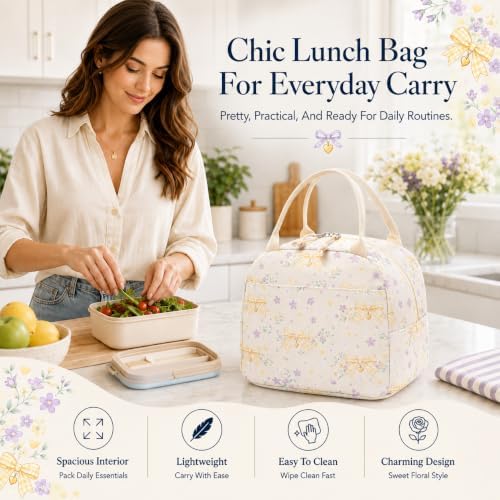 Bluboon Lunch Box for Women Cute Lunch Bag Reusable Insulated Lunch Bags Large Capacity Lunchbox Cooler for Work Picnic or Travel Gifts