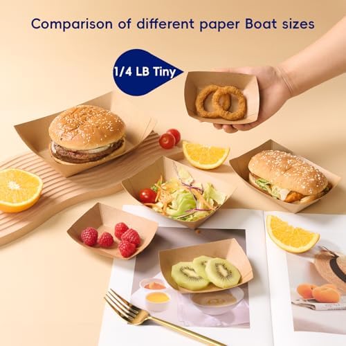 JOLLY CHEF 1/4lb Paper Food Tray 250 Pack Disposable Food Serving Boats