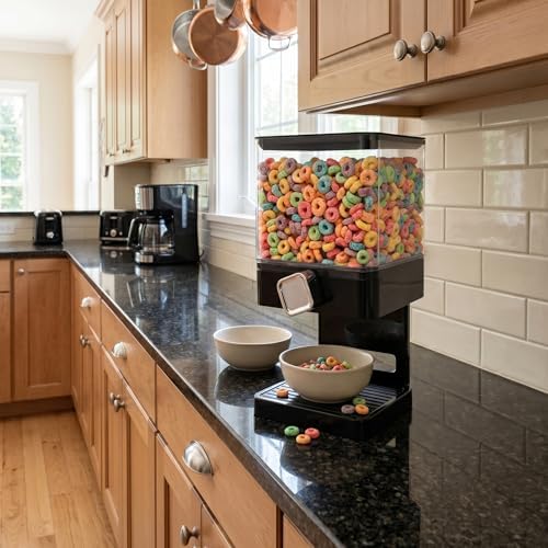 ZevrO Dry Food & Cereal Dispenser, 2.2 Cups, Black, Compact