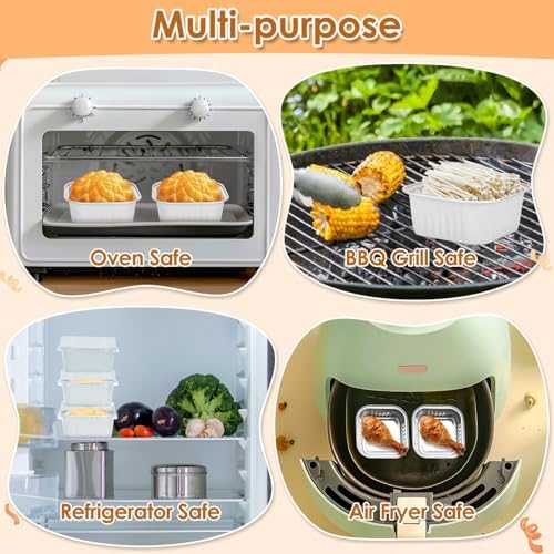 selizo 60 Pack 5oz Mini Square Disposable Cake Pans with Lids, Aluminum Foil Baking Cups, Individual Cake Containers with Lids for Parties and Gatherings