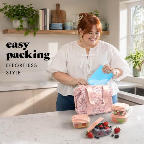 Fit & Fresh Remi Neoprene Lunch Bag for Women w/Ice Pack & Containers