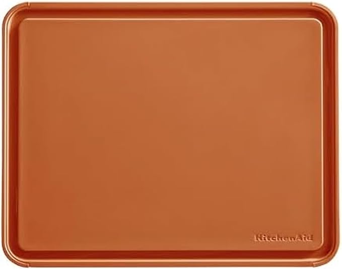 KitchenAid Classic Plastic Cutting Board with Perimeter Trench and Non Slip Edges, Dishwasher Safe, 11 x 14 inch, Scorched Orange