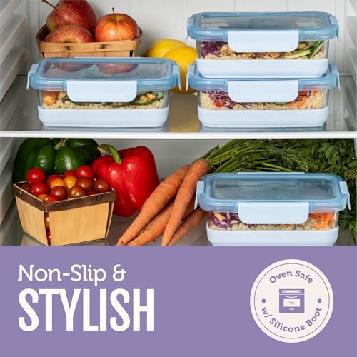 Ello Duraglass Refresh 3.4 Cup Meal Prep Containers, 10 Pc, Everest
