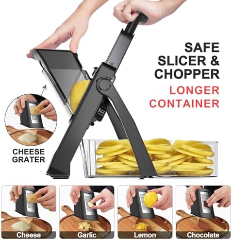 SupMaKin Safe Mandoline Slicer Plus, Adjustable Potaot slicer 1-8 mm