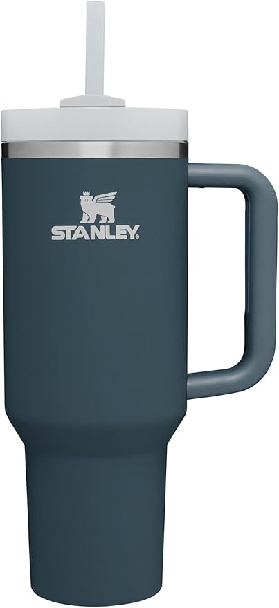 STANLEY Quencher H2.0 Tumbler with Handle and Straw 40 oz | Flowstate 3-Position Lid | Cup Holder Compatible for Travel | Insulated Stainless Steel Cup | BPA-Free | Stormy Sea