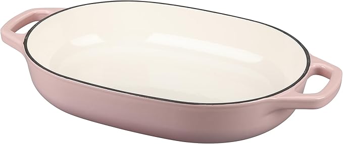 Enameled Cast Iron Oval Dutch Oven Pot with Lid, Dutch Oven for Sourdough Bread Baking, Bread Oven, Bread Dutch Oven, Oval Bread Pan, 7qt, Pink