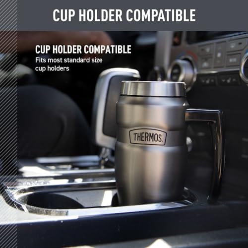 THERMOS Stainless King Travel Mug with Handle, 16oz, Army Green