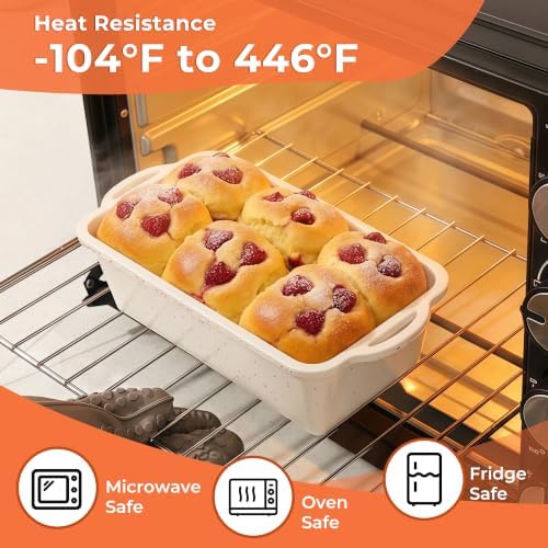 2 Pack Bread Loaf Pan 8.5 IN, Metal Reinforced Bread Pan Standard Size