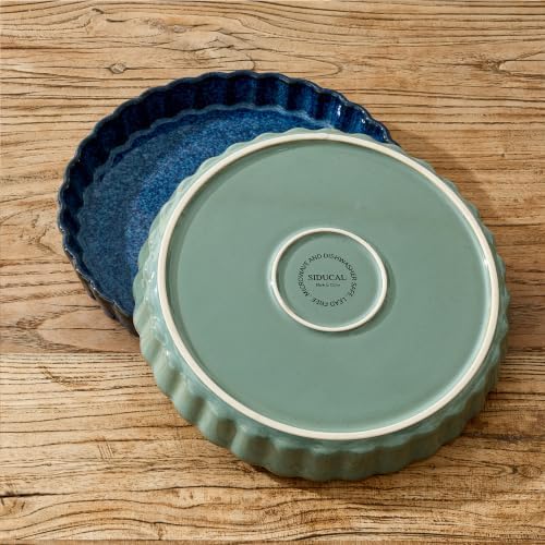 Ceramic Pie Pan for Baking[10 inch],NonStick Ceramic Quiche Baking Dish