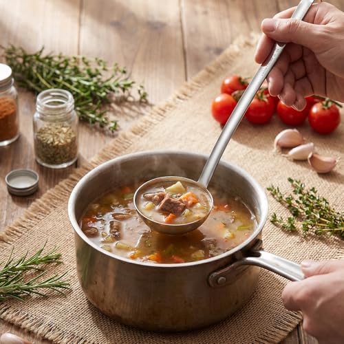 12 PCS Stainless Steel Ladle Set, 4 oz Soup Handle Ladle with Pouring Rim
