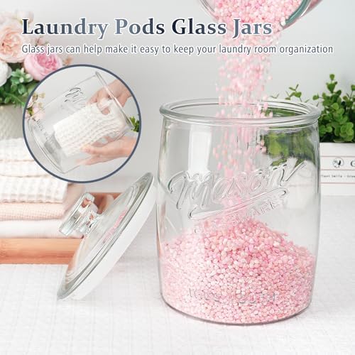 Folinstall 1 Gallon Glass Cookie Jar with Airtight Lid, Wide Mouth Canister