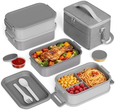 Bento Box adults Lunch Box Containers for Men with Lunch Bags Leak Proof