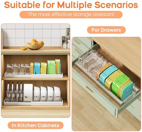 Nigelia 22" Expandable Pots and Pans Lid Organizer Under Cabinet (2 Pack)