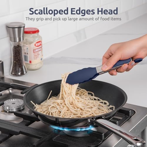 U-Taste Kitchen Tong for Cooking, 480ºF Heat-Resistant, 7in/Midnight Blue