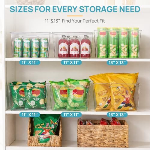 Vtopmart 6 Pack Extra Large Clear Storage Bins, 13x13 Cube Organizer