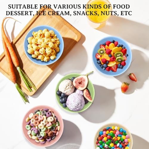Small Bowls 10oz, Unbreakable & Lightweight Wheat Straw Bowls Sets of 8, Mini bowls for Dessert, Snack, Ice cream, Yogurt, Microwave Safe Kitchen Bowls for Camping, Dorm, Party - Colorful