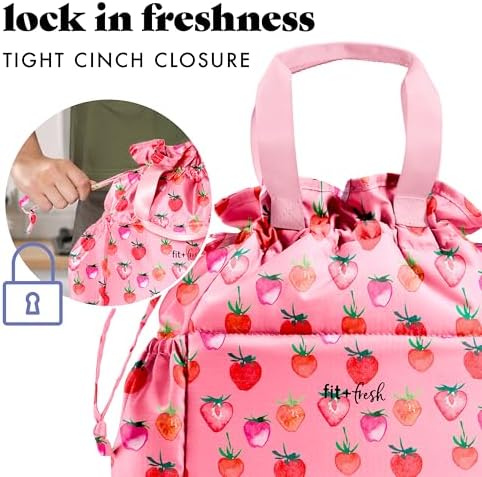 Fit & Fresh Cromwell Cinch Insulated Lunch Bag for Women w/Containers