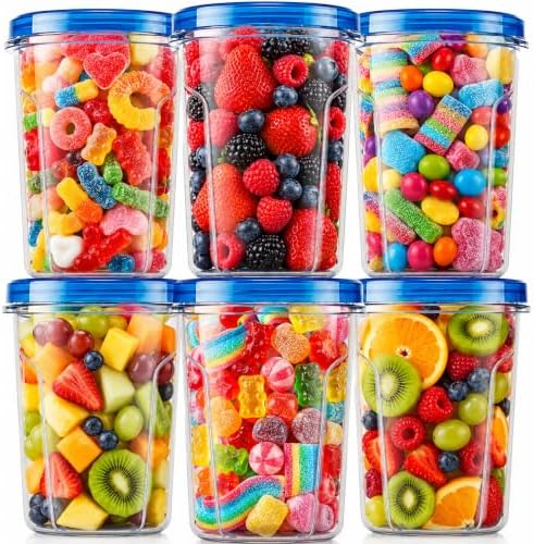 Tafura Freezer Containers, 6 Pack, 32 Oz, Leakproof BPA-Free Lids