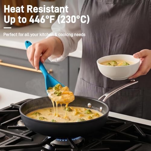 3 PACK Silicone Cooking Spatula & Spoon for Nonstick Cookware, BPA-Free