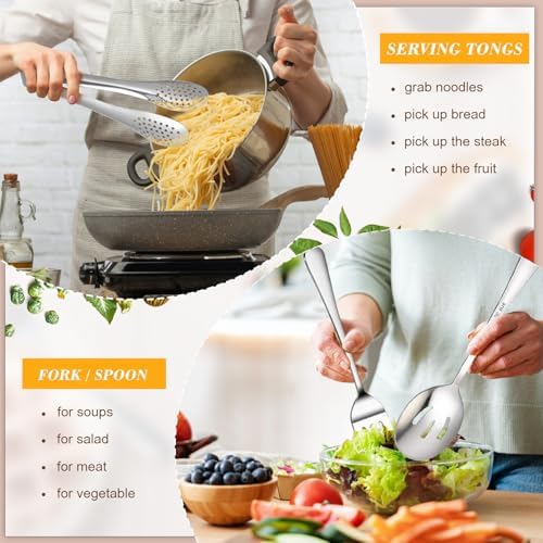 10PCS 18/8 Stainless Steel Serving Utensils Set for Parties