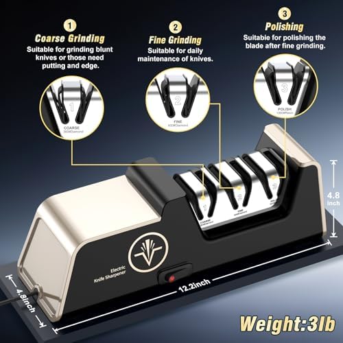 VIDOME Professional Electric Knife Sharpener, Champagne Gold