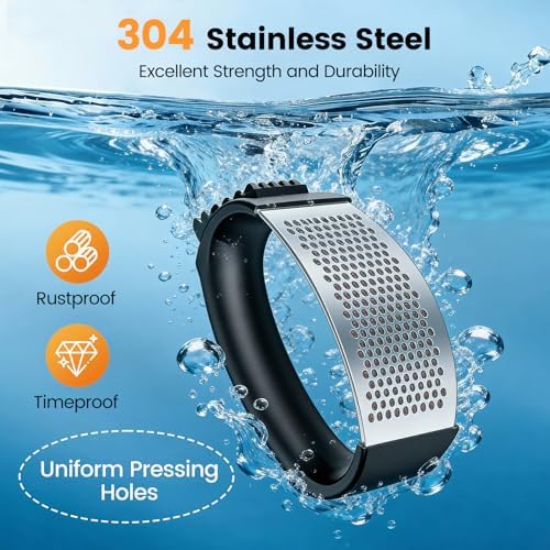Garlic Press Rocker Set with Garlic Peeler & Cleaning Brush,Stainless Steel Garlic Mincer Crusher,Easy Kitchen Gadget for Effortless Smashing,Kitchen Essentials,Home and Kitchen Utensils Accessories
