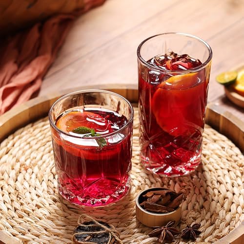 Moretoes Crystal Cocktail Glasses Drinking Glasses Set of 12 Glass Cups