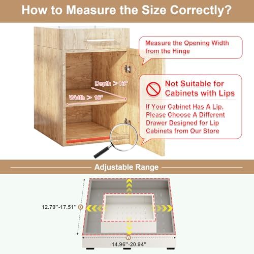Fokyfok 2Pc Pull out Cabinet Organizer,16"-21"W,13"-17"D,Expandable