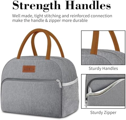 Coobiiya Insulated Lunch bag Women Reusable Cute Lunch Box for Women