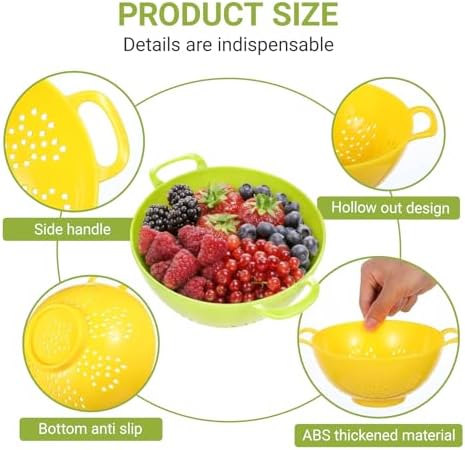 4pcs Small Colander Set, 7.5in Mini Colander, Plastic Food Strainer with Double Handles for Fruits, Vegetables, Pasta - Send Goods from Local Warehouse